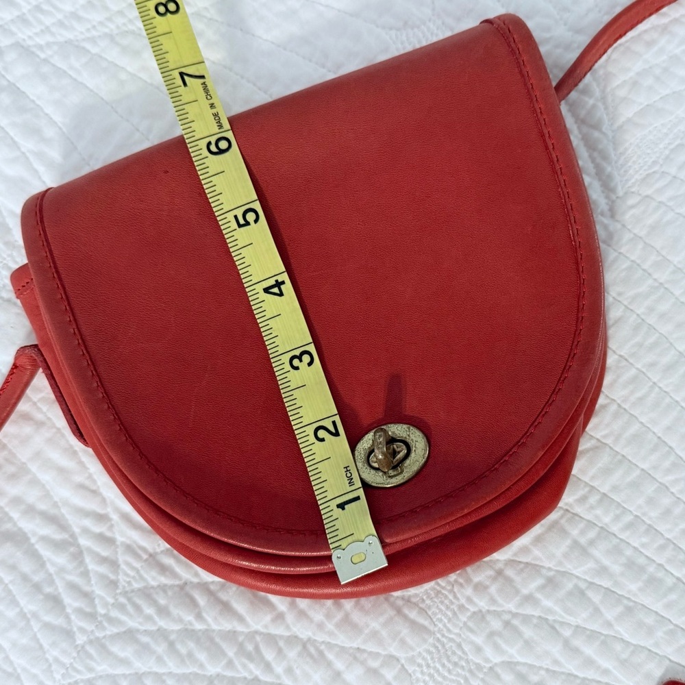 Coach Vintage Red Leather Crossbody Bag - Picture 14 of 16